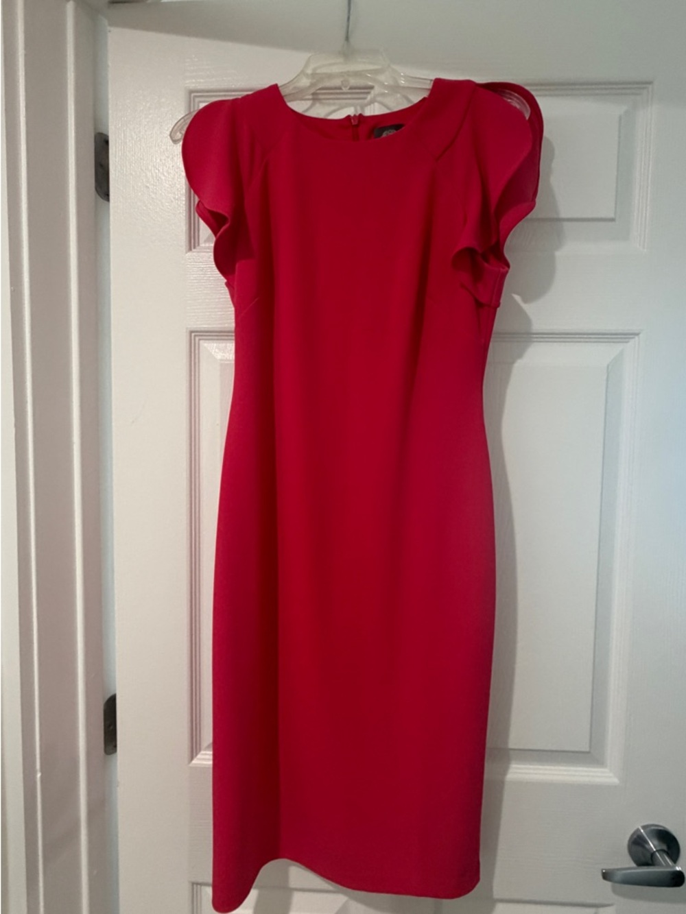 Vince Camuto Pink Flutter-Sleeve Midi Dress